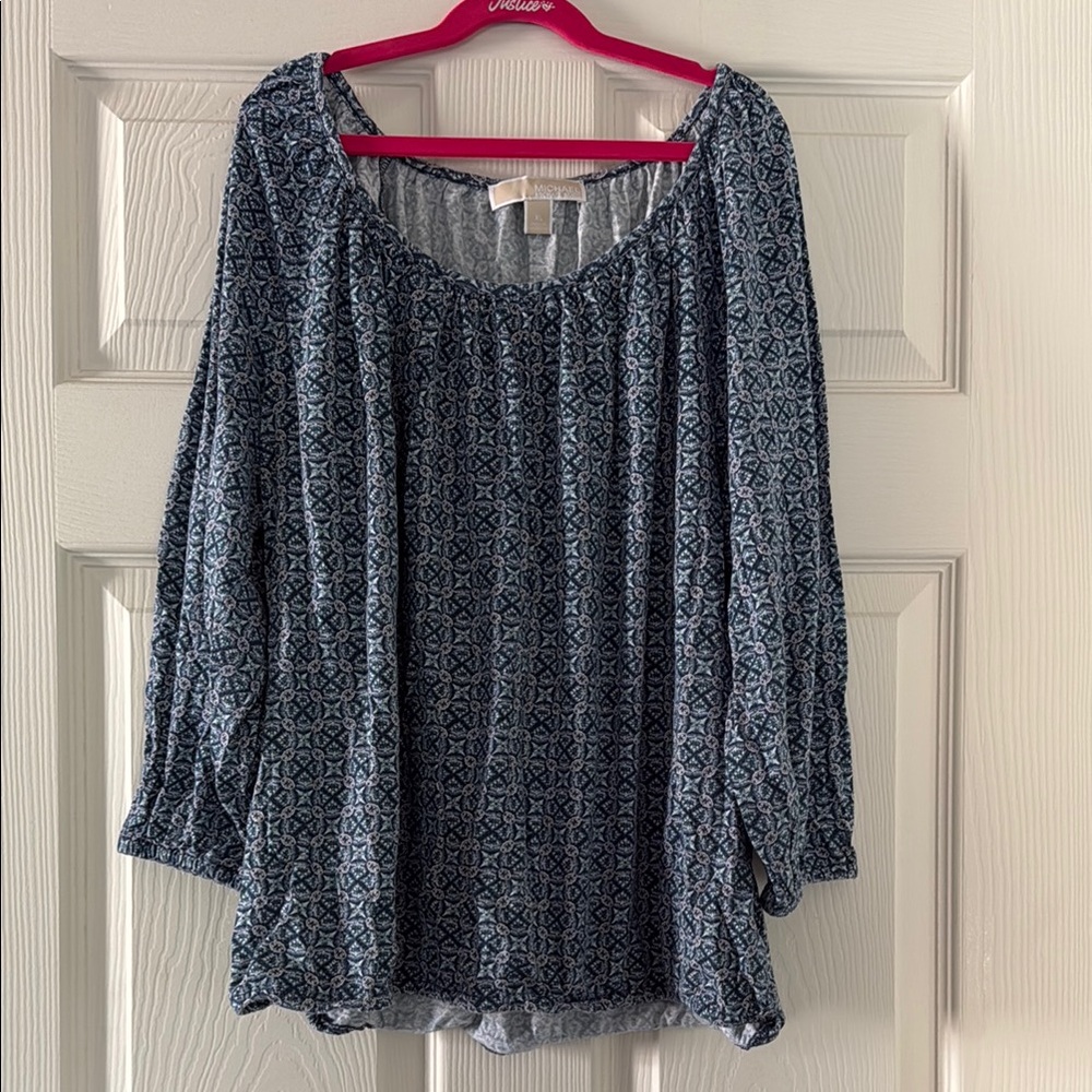 MK Blue Patterned Top